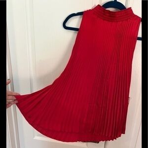 1.STATE M Retro Pink Pleated Accordion Halter Tank Top